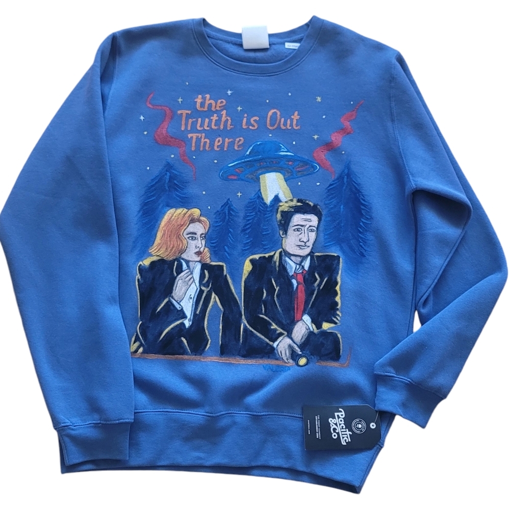 Sweater handmade painting X-Files.